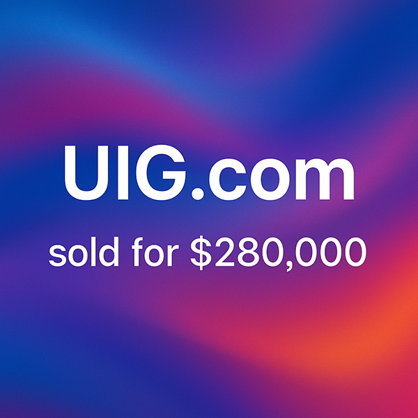 UIG.com以28萬美元高價成交，凸顯域名價值