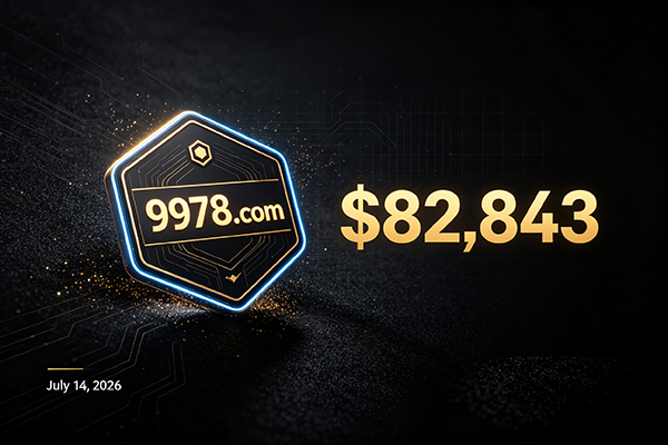 9978.com以 $82,843 完成交易!精品四數(shù)字.com 持續(xù)獲得市場(chǎng)認(rèn)可