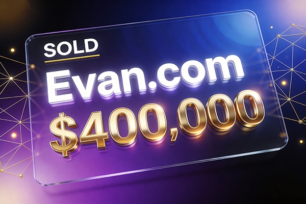 短域名再傳捷報(bào)：Evan.com?以 $400,000 成交