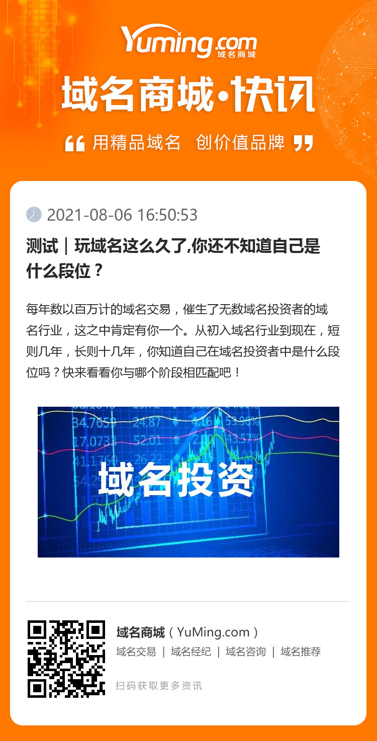 測試｜玩域名這么久了,你還不知道自己是什么段位？