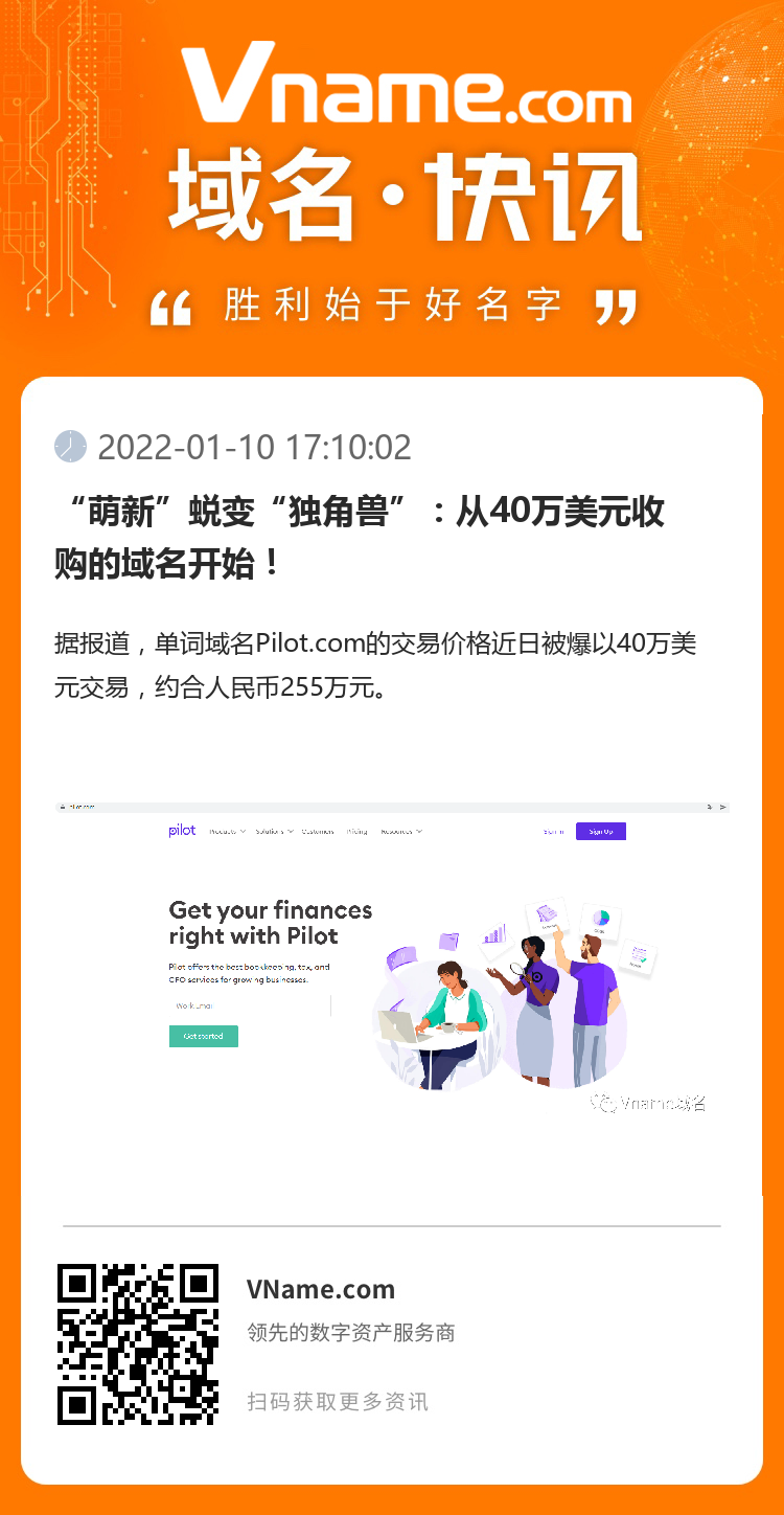 “萌新”蛻變“獨角獸”：從40萬美元收購的域名開始！