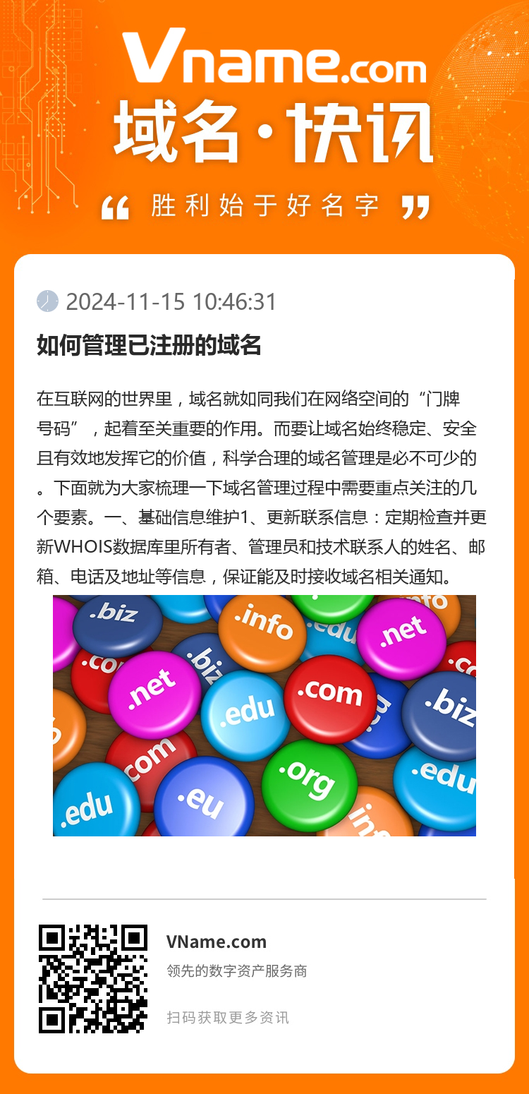 如何管理已注冊的域名