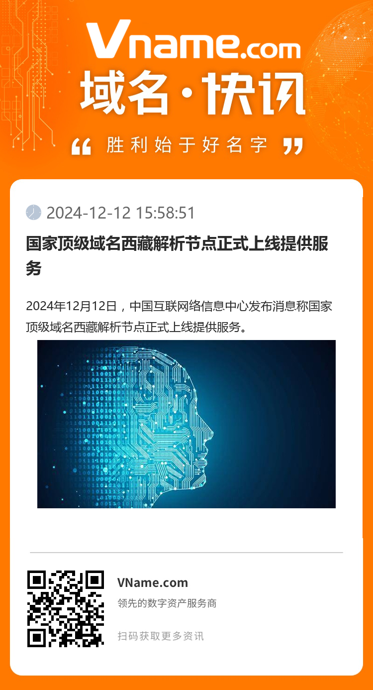 國家頂級域名西藏解析節點正式上線提供服務
