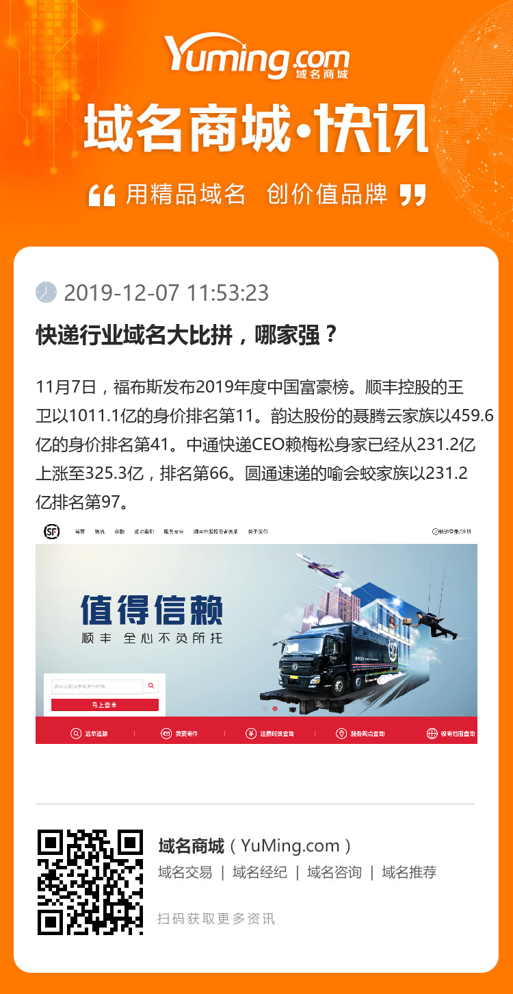 快遞行業(yè)域名大比拼，哪家強(qiáng)？